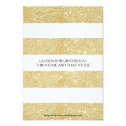 Gold & White Stripes - 3x5 Bachelorette Invitation - Image 2