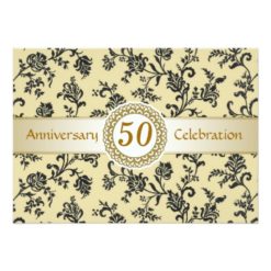Golden Black Damask