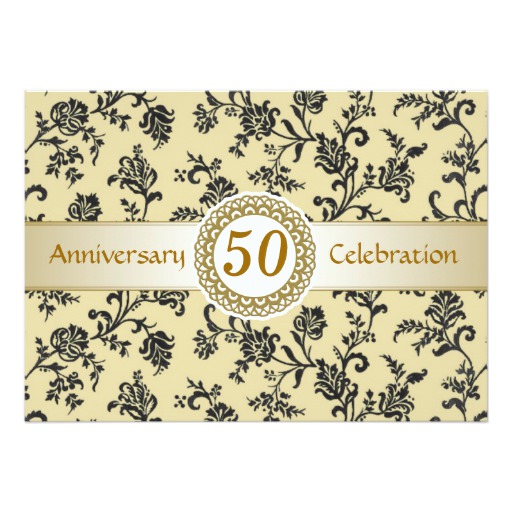 Golden Black Damask