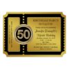 Golden Ticket 50th Birthday Party Card
