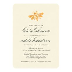 Golden Watercolor Bee Bridal Shower Card