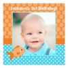 Goldfish Polka Dot 1st Birthday Photo Card