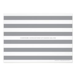 Gray & White Stripe Light Blue Boys Baby Shower Card - Image 2