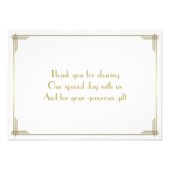 Great Gatsby Gold Art Deco Wedding Thank You Card - Image 2
