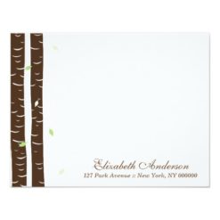 Green Birch Trees Flat Note Cards