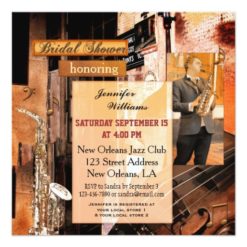 Grunge Jazz Music Bridal Shower Invitation