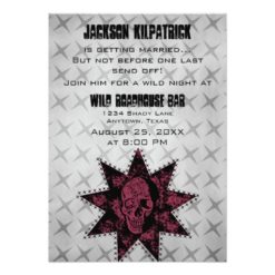 Grunge Skull Bachelor Party Invite