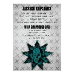 Grunge Skull Bachelor Party Invite