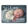 Hand Lettered Welcome Photo Birth Announcement
