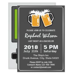 Handheld Game Funny Beers Bachelor Party Card