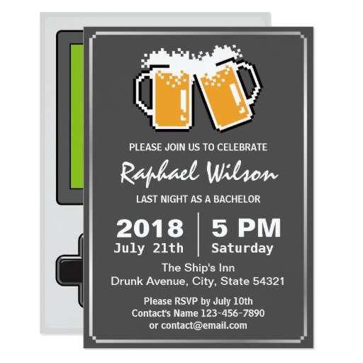 Handheld Game Funny Beers Bachelor Party Card