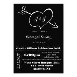 Heart Typography Rehearsal Dinner Invitations