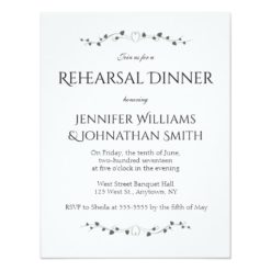 Heart vines rehearsal dinner invitations