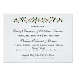 Holiday Wedding Rehearsal Dinner Invitation