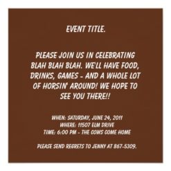 Horse Braying Party Invitation - Image 2