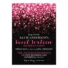 Hot Pink Hollywood Glitter Sweet Sixteen Party Card