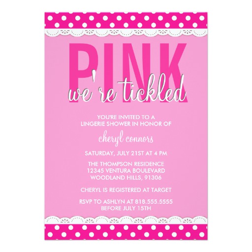 Hot Pink Lingerie Shower Invitation