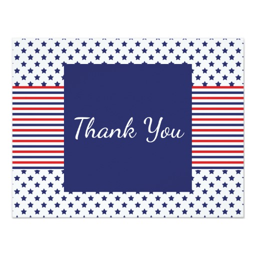 Independence Day Patriotic Thank You Card