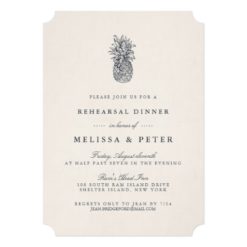 Island Vintage Pineapple Rehearsal Dinner Card