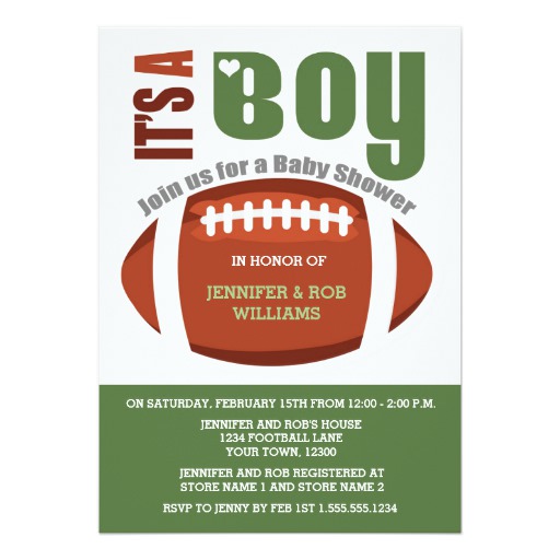 It's a Boy Football Couples Baby Shower Invitation