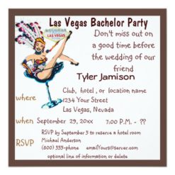 Las Vegas Bachelor Party Showgirl Card