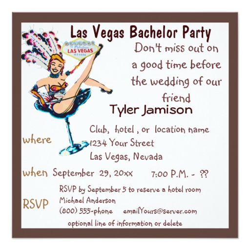 Las Vegas Bachelor Party Showgirl Card