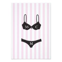 Lavendar & White Stripes Bachelorette Party Insert Card