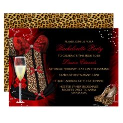 Leopard Print Corset Bachelorette Party Invitation