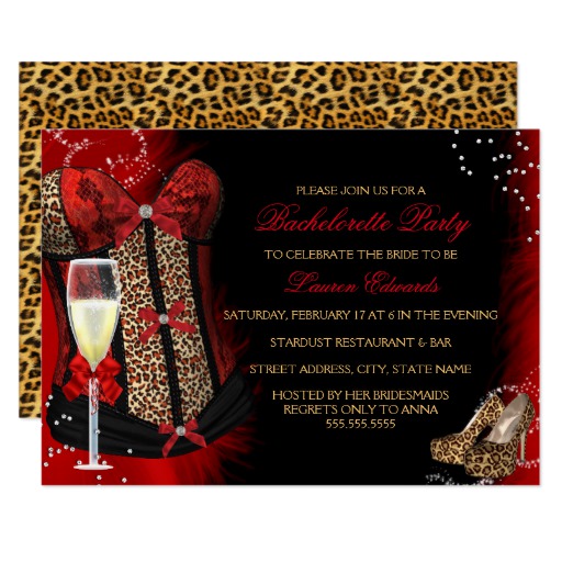 Leopard Print Corset Bachelorette Party Invitation