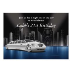 Limo in the city night out party invitations