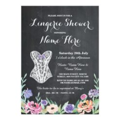 Lingerie Shower Bridal Party Chalk Floral Invite