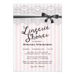 Lingerie Shower Chic Lace Garter Party Invitation