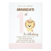 Lion First Birthday Invitation (Pink)