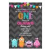 Little Monster Birthday Party Invitation Chalk