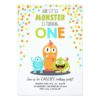 Little Monster First Birthday Party Invitation Boy