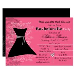 Little black dress bachelorette party invite