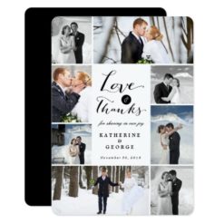 Love & Thanks Photo Collage Wedding Thank You Card