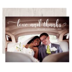 Love & Thanks Romantic Wedding Photo Card