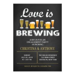 Love is Brewing Engagement Party Chalk Invitation
