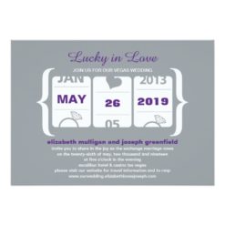 Lucky in Love Slot Machine Wedding Invitation Card