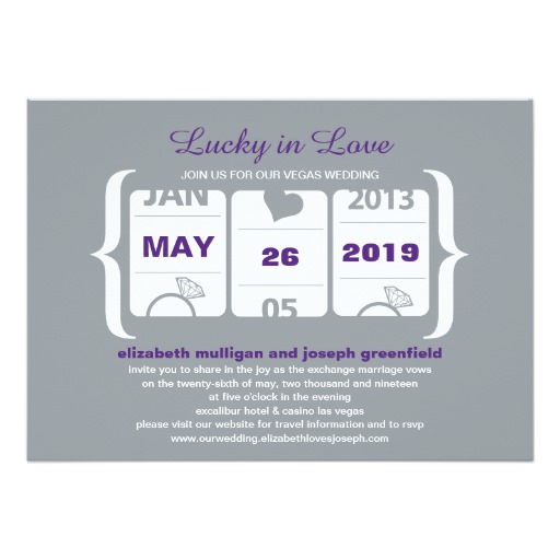 Lucky in Love Slot Machine Wedding Invitation Card