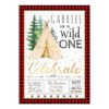 Lumberjack Wild One Tribal TeePee Birthday Party Card