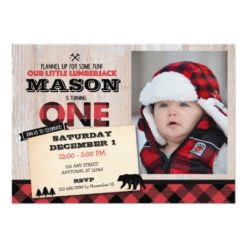 Lumberjack Wilderness First Birthday Invitation