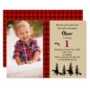 Lumberjack photo 1st birthday party invitation