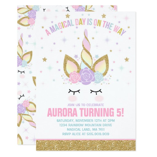 Magical Unicorn Birthday Invitation Unicorn Party