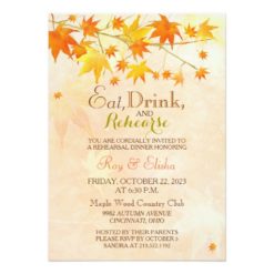 Maple Leaf Wedding Rehearsal Dinner Card