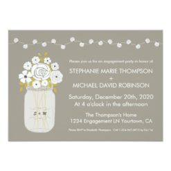 Mason Jar Engagement Party Card