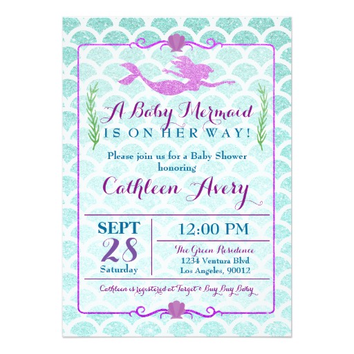 Mermaid Baby Shower Invitation