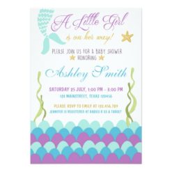Mermaid Under The Sea Baby Shower Invitation