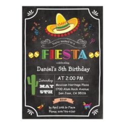 Mexican Fiesta Chalkboard Birthday Invitation